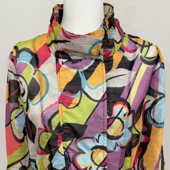 Luii Anthropologie Colorful Lightweight Hooded Zip Jacket Size M - Picture 2 of 9